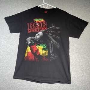 Vintage Y2K Bob Marley‎ T-Shirt 2007 Zion Rootswear Black Reggae M